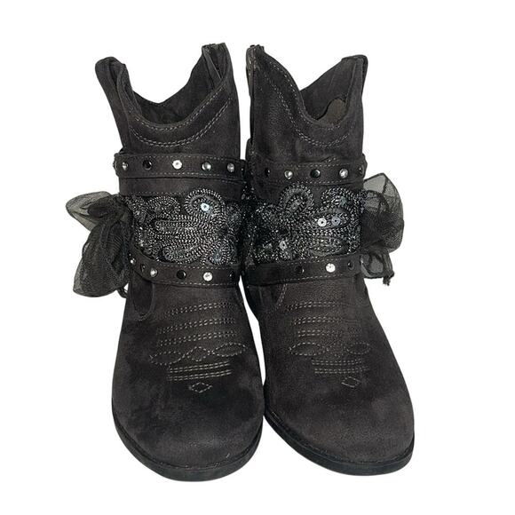 Not Rated Midas Gray Embellished Cowgirl  Boots Women's Size 6 - Picture 2 of 9